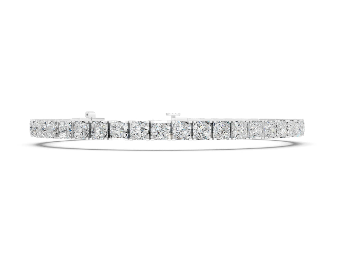 White gold Princess Cut Diamond Tennis Bracelet with Channel Setting