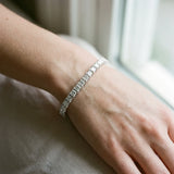 10K White Gold Princess Cut Diamond Tennis Bracelet with Channel Setting