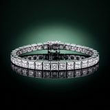 White gold Princess Cut Diamond Tennis Bracelet with Channel Setting_12