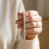 White gold Princess Cut Diamond Tennis Bracelet with Channel Setting_13