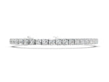 White gold Princess Cut Diamond Tennis Bracelet with Channel Setting_7
