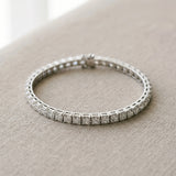 White gold Princess Cut Diamond Tennis Bracelet with Channel Setting_7