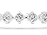 White gold Princess Cut Diamond Tennis Bracelet with Square Prong Setting_1
