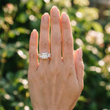 White gold Princess Cut Diamond Three-Stone Ring with Four-Prong Setting and Classic Band_158