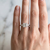 White gold Princess Cut Diamond Three-Stone Ring with Pear  Side Stones and Prong Setting_106
