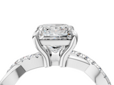 White gold Princess Cut Diamond Twist Band Solitaire with Prong Setting_60