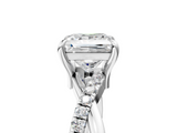 White gold Princess Cut Diamond Twist Band Solitaire with Prong Setting_65