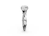 White gold Princess Cut Diamond Twisted Band with Pavé Setting and Four-Prong Setting_57