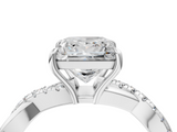 White gold Princess Cut Diamond Twisted Band with Pavé Setting and Four-Prong Setting_59