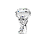 White gold Princess Cut Diamond Twisted Band with Pavé Setting and Four-Prong Setting_60