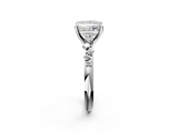 White gold Princess Cut Diamond Vine Band with Four-Prong Setting_69