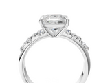 White gold Princess Cut Diamond Vine Band with Four-Prong Setting_71