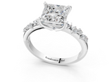 White gold Princess Cut Diamond Vine Band with Four-Prong Setting_73