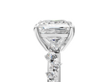 White gold Princess Cut Diamond Vine Band with Four-Prong Setting_75