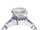 White gold Princess Cut Diamond with Tanzanite side stone Halo Twist Band Solitaire Prong Setting Ring_28