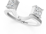White gold Princess-Cut Dual Stone Open Band with Four-Prong Setting_13