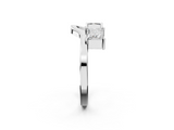 White gold Princess-Cut Dual Stone Open Band with Four-Prong Setting_14