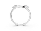 White gold Princess-Cut Dual Stone Open Band with Four-Prong Setting_15