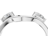 White gold Princess-Cut Dual Stone Open Band with Four-Prong Setting_16