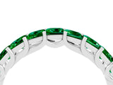 White gold Princess Cut Emerald Channel-Set Eternity Band with Prong Setting_10