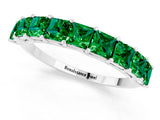 White gold Princess Cut Emerald Channel-Set Eternity Band with Prong Setting_7