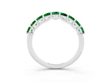 White gold Princess Cut Emerald Channel-Set Eternity Band with Prong Setting_9