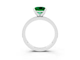 White gold Princess Cut Emerald Milgrain Pavé Engagement Ring with Four-Prong Setting_15