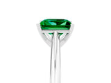White gold Princess Cut Emerald Solitaire Engagement Ring with Cathedral Setting and Four-Prong Mount_113