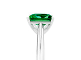 White gold Princess Cut Emerald Solitaire Engagement Ring with Cathedral Setting and Four-Prong Mount_35