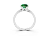 White gold Princess Cut Emerald Solitaire Engagement Ring with Classic Band and Four-Prong Setting_27