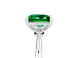 White gold Princess Cut Emerald Solitaire Engagement Ring with Classic Band and Four-Prong Setting_41