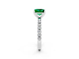 White gold Princess Cut Emerald Solitaire Pavé Band with Four-Prong Setting_2