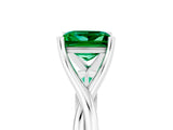 White gold Princess Cut Emerald Solitaire Twist Band Prong Setting Ring_41