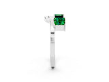 White gold Princess Cut Emerald Two-Stone Open Band Ring with Four-Prong Setting_8