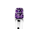 White gold Princess Cut Five-Stone Amethyst Band with Prong Setting_11