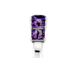 White gold Princess Cut Five-Stone Amethyst Ring with Classic Prong Setting_11