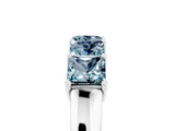 White gold Princess Cut Five-Stone Aquamarine Band with Prong Setting_11