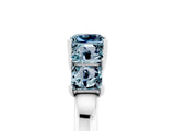 White gold Princess Cut Five-Stone Aquamarine Ring with Classic Prong Setting_11