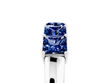 14K White Gold Princess Cut Five-Stone Blue Sapphire Band with Prong Setting