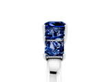 White gold Princess Cut Five-Stone Blue Sapphire Ring with Classic Prong Setting_11