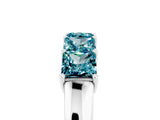 White gold Princess Cut Five-Stone Blue Topaz Band with Prong Setting_11