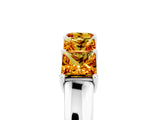 White gold Princess Cut Five-Stone Citrine Band with Prong Setting_11