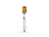 White gold Princess Cut Five-Stone Citrine Band with Prong Setting_8