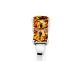 White gold Princess Cut Five-Stone Citrine Ring with Classic Prong Setting_11