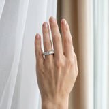 14K White Gold Princess Cut Five-Stone Diamond Band with Prong Setting