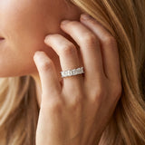 White gold Princess Cut Five-Stone Diamond Band with Prong Setting_161