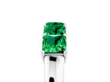 10K White Gold Princess Cut Five-Stone Emerald Band with Prong Setting