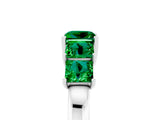 White gold Princess Cut Five-Stone Emerald Ring with Classic Prong Setting_11