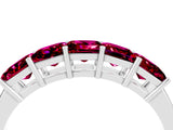 White gold Princess Cut Five-Stone Garnet Band with Prong Setting_10