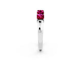 White gold Princess Cut Five-Stone Garnet Band with Prong Setting_8